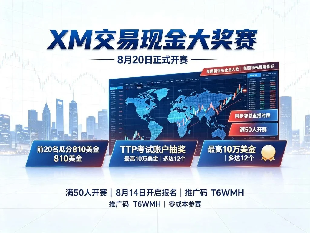 XM 8月20日交易大赛报名开启:现金奖励+TTP考试账户抽奖