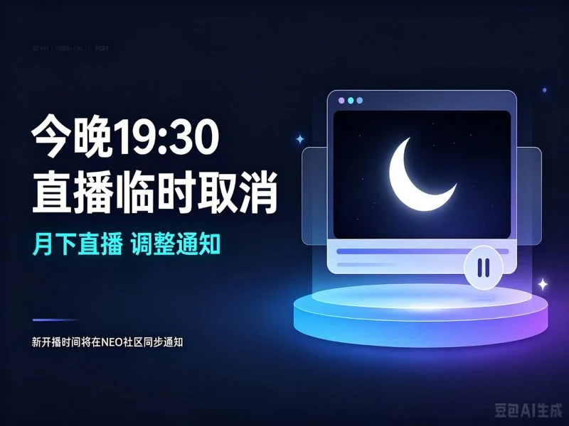 直播临时调整通知：今晚19:30月下直播暂时无法进行-NEO交易社区