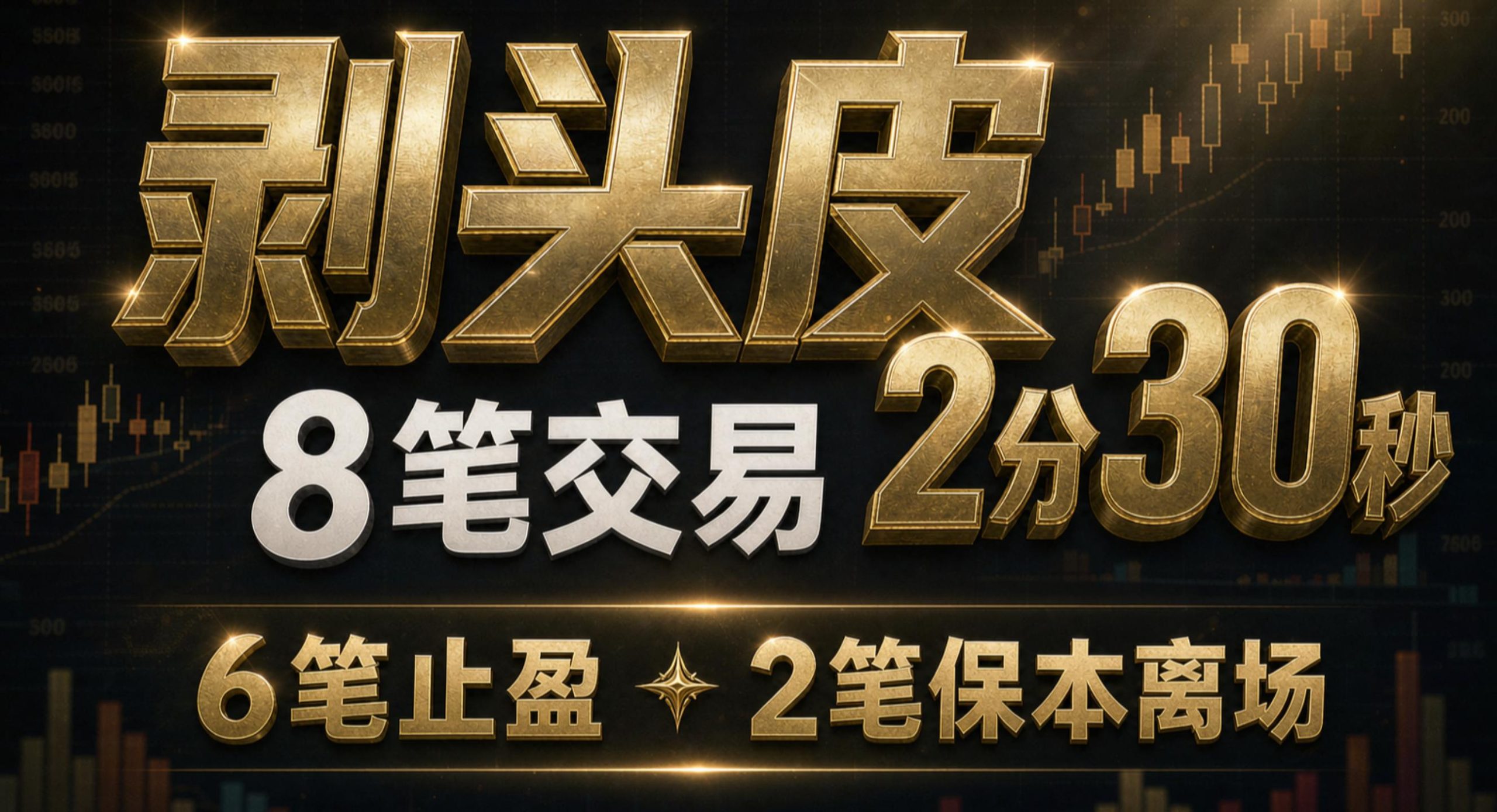 订单流剥头皮2分30秒交易8笔。6笔止盈2笔保本离场-NEO交易社区